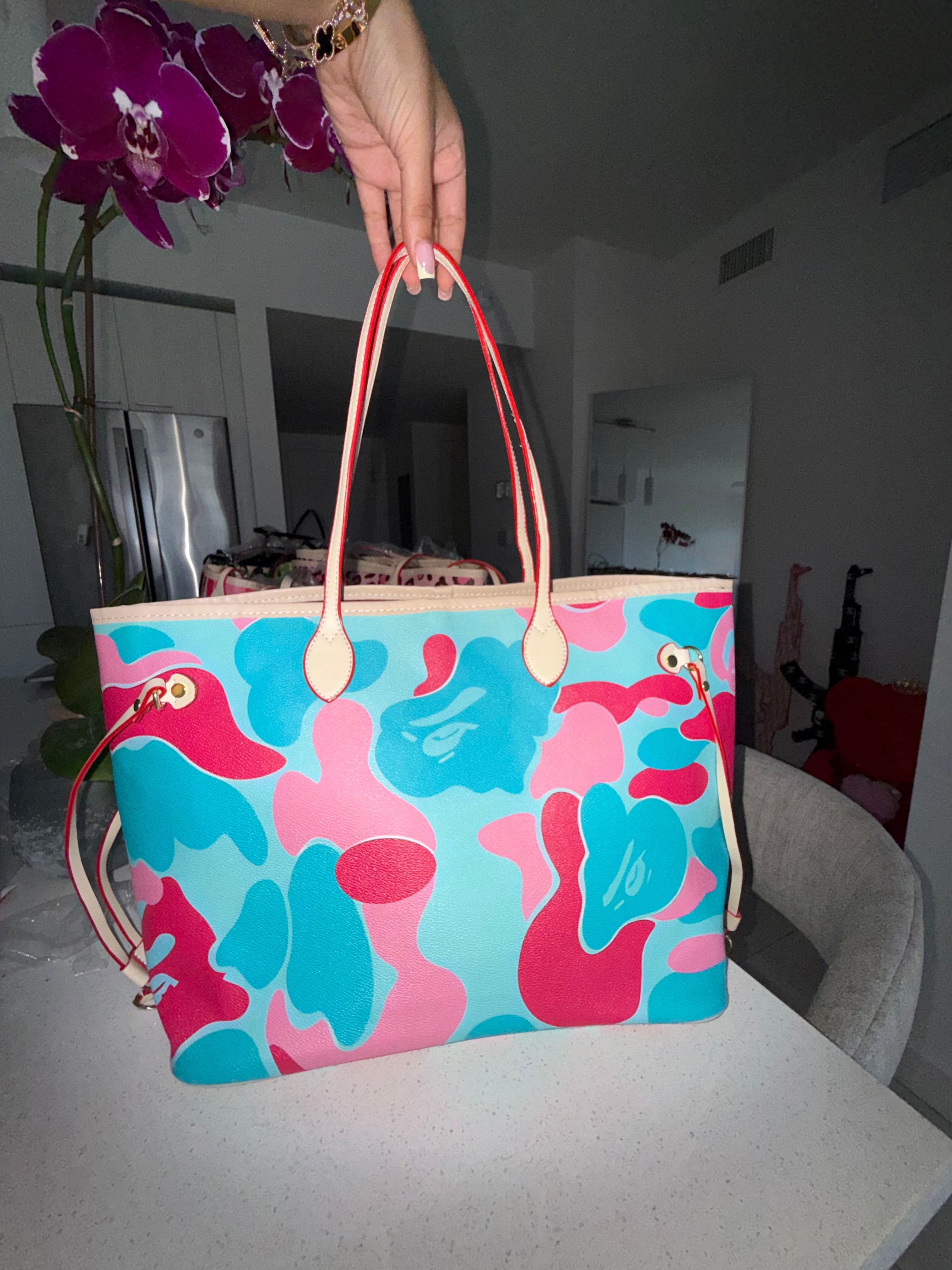 PINK & BLUE TOTE BAG