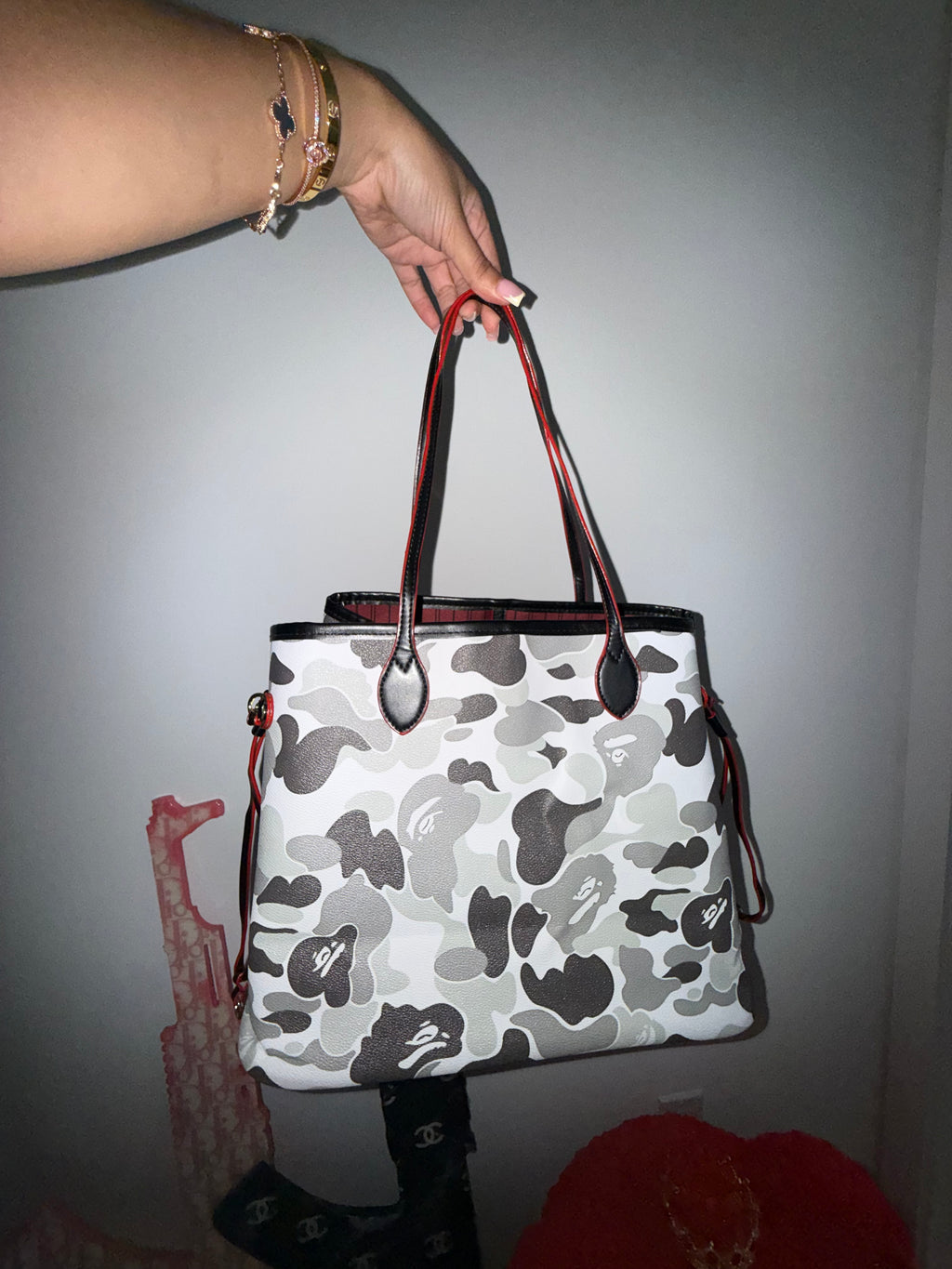 GREY & BLACK TOTE BAG