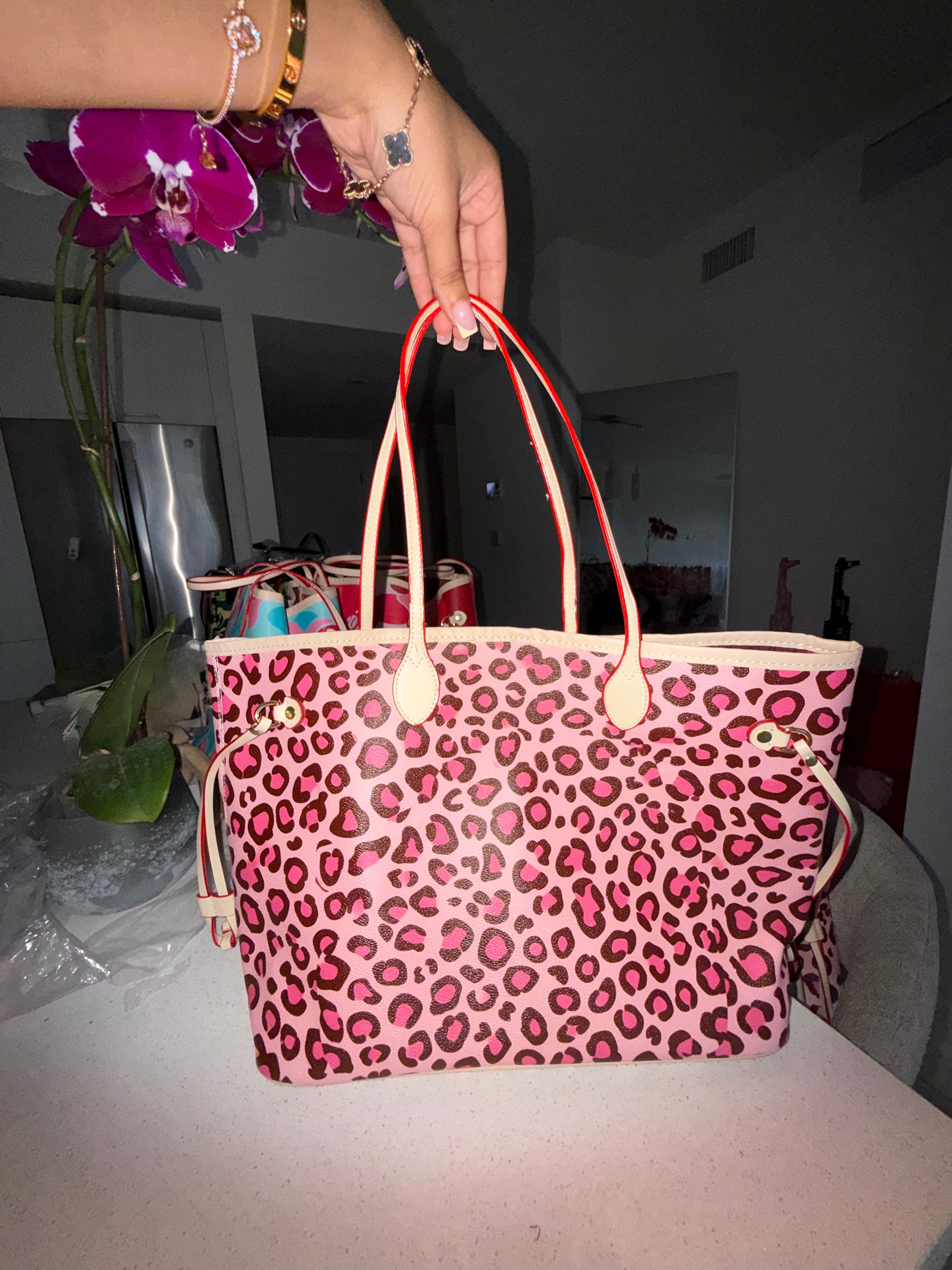 PINK LEOPARD TOTE BAG