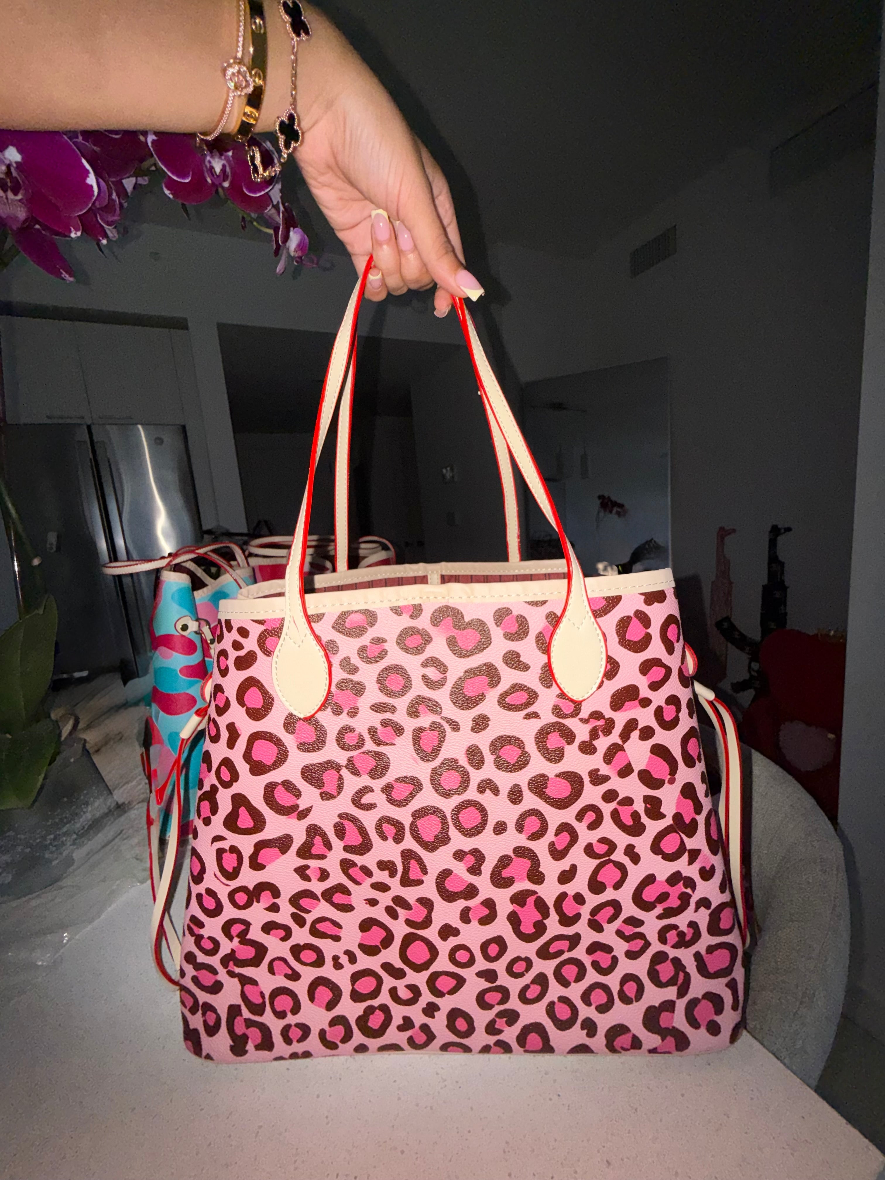 PINK LEOPARD TOTE BAG